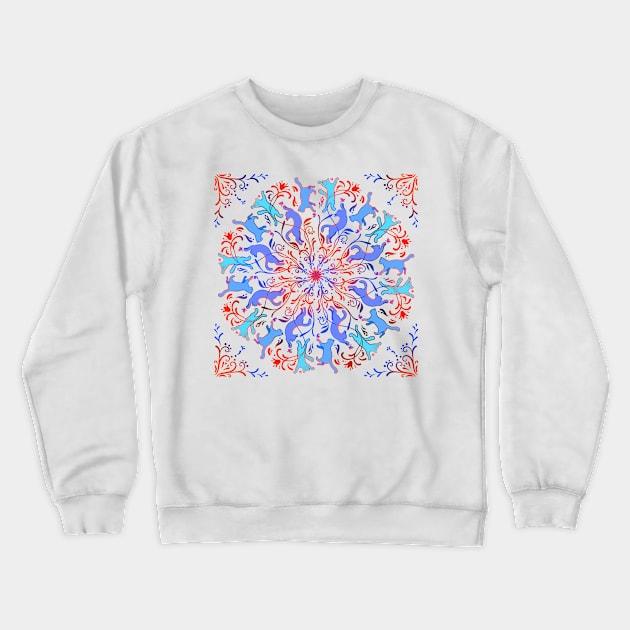 Cats Mandala Crewneck Sweatshirt by Naturascopia